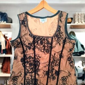 L🖤Gothic Emu Halloween Black Embellished Bustier Corset Tank Top